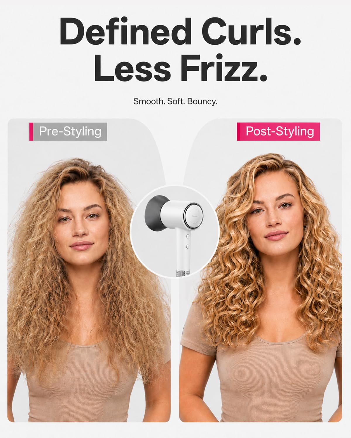 TIDEWAY H11 airflow texture visual demonstrating ionic frizz control