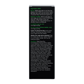 Tiege Hanley back label close-up listing ingredients and usage benefits