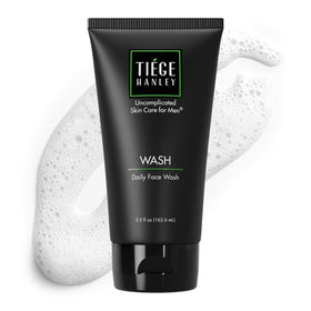 Tiege Hanley front bottle view showing clean design and easy use benefit