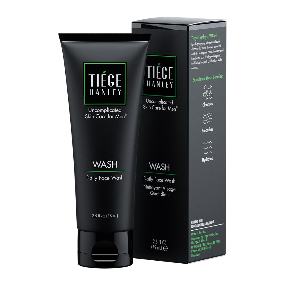 Tiege Hanley front packaging showing bottle and branding for clean confidence