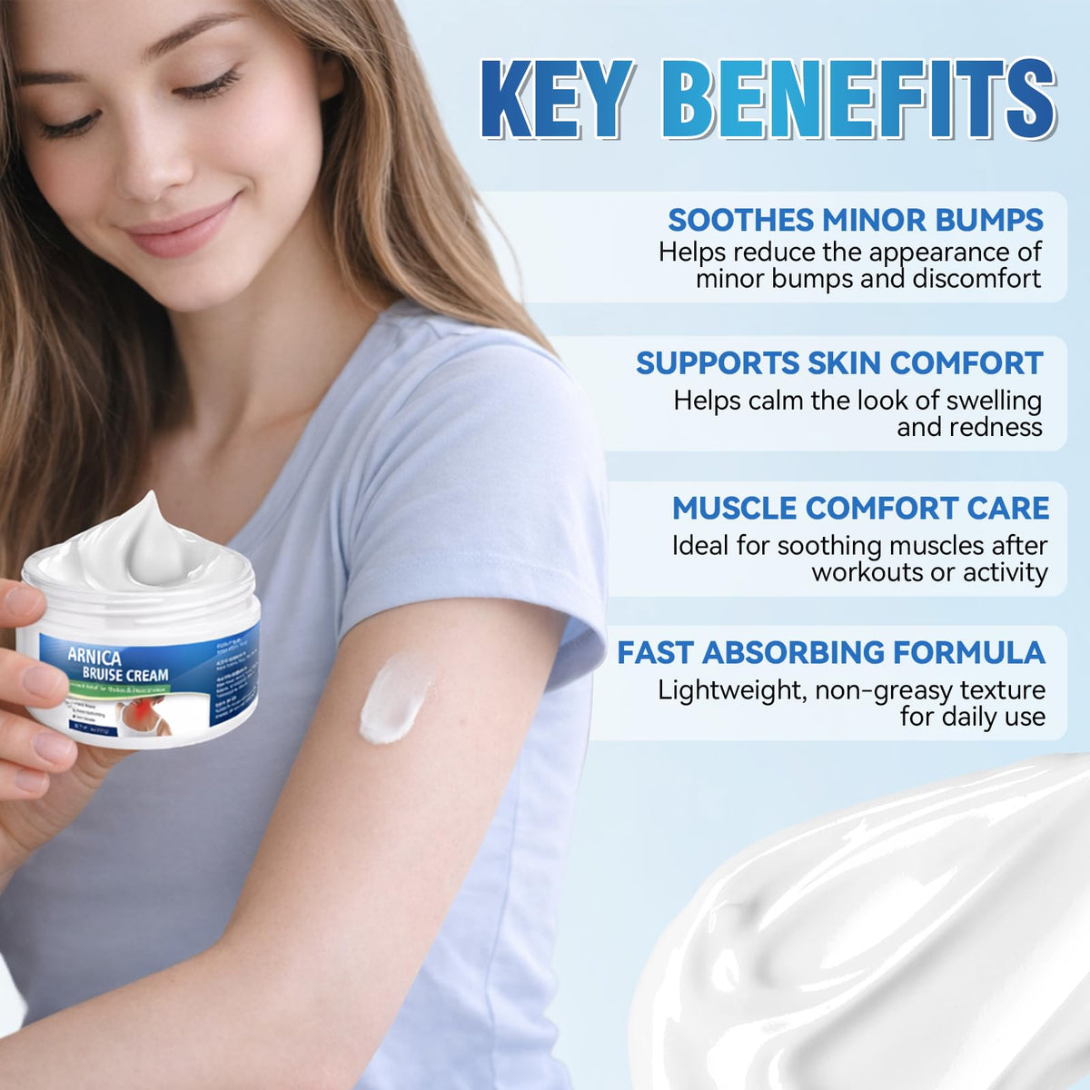 Tiepetly cream texture close-up highlighting lightweight, fast-absorbing consistency