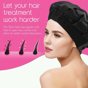 Tifara Beauty cap in use on woman demonstrating improved product penetration benefit