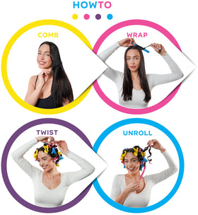 Tifara Beauty sample of different rod diameters showing curl-size options
