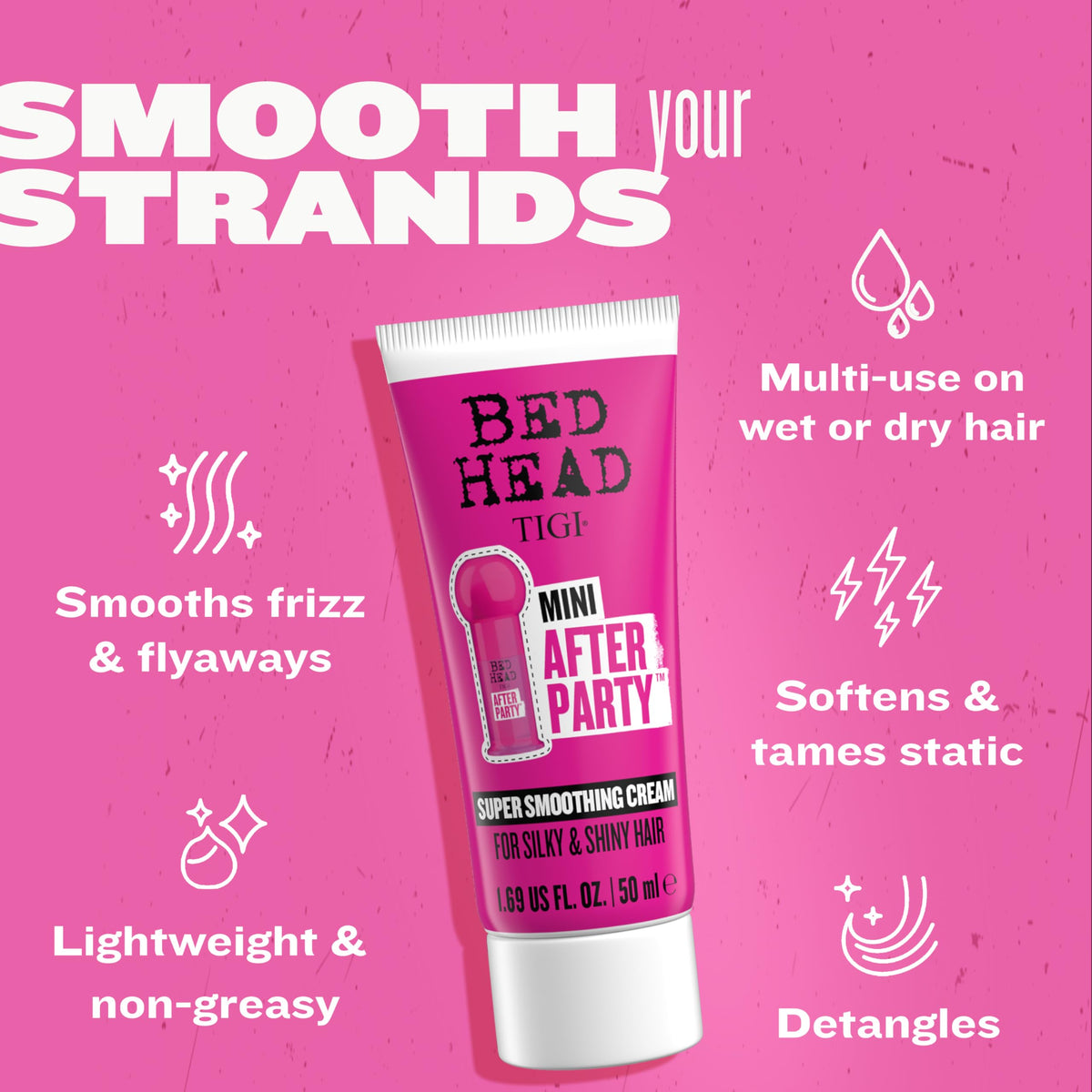TIGI Bed Head applied to damp hair to reduce drying time and frizz