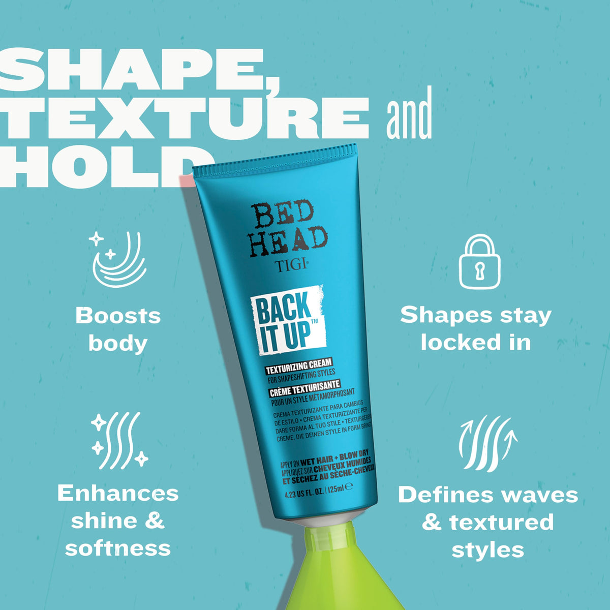 TIGI Bed Head applied to wet hair demonstrating curl definition benefit