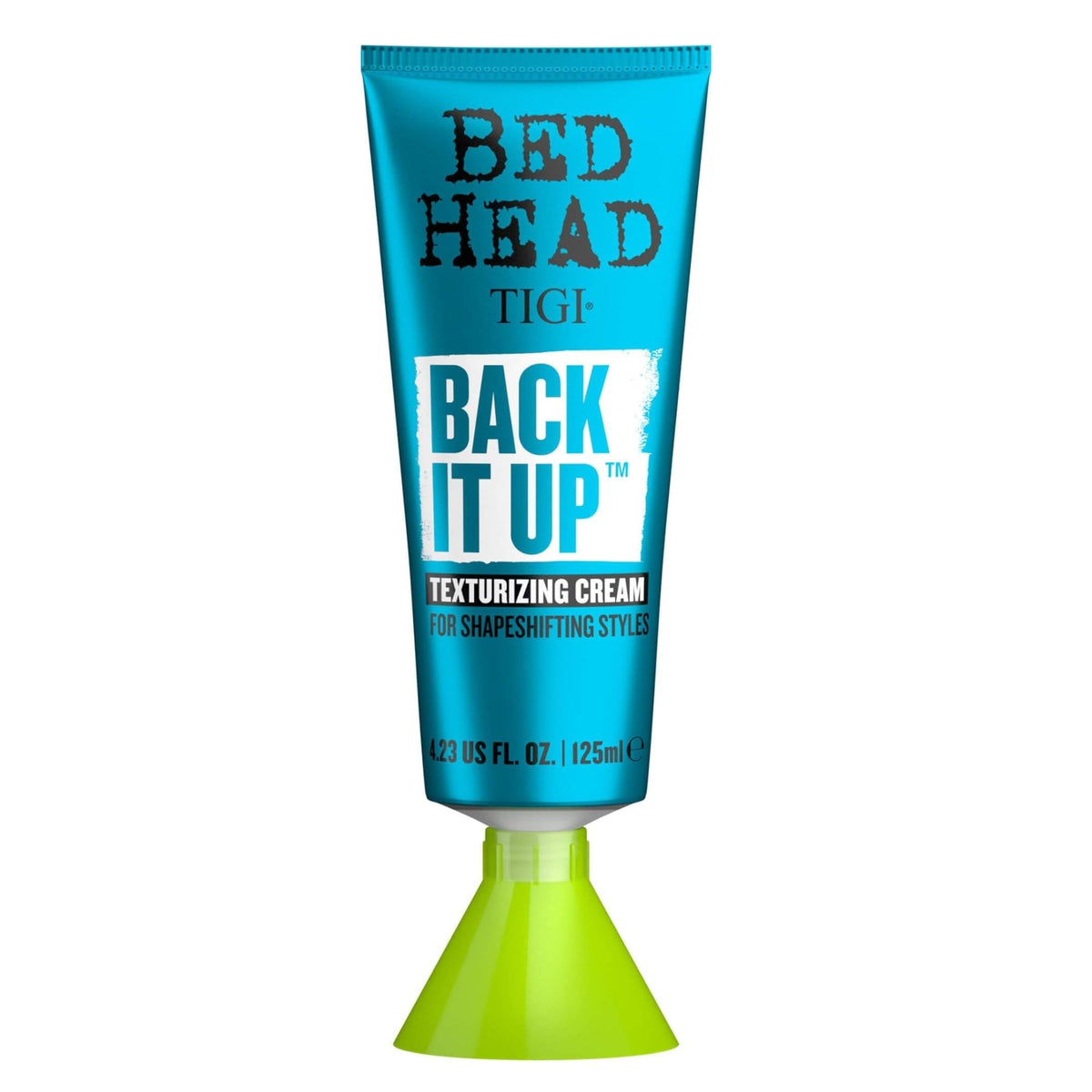 TIGI Bed Head front packaging showing product and volume benefit