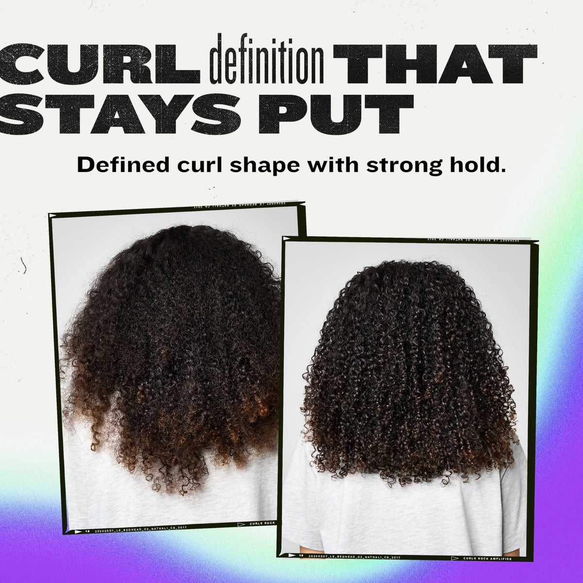 TIGI Bed Head applied to damp curls to show distribution and hold