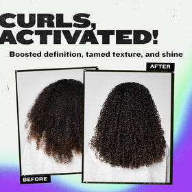TIGI Bed Head before and after on wavy hair showing enhanced definition