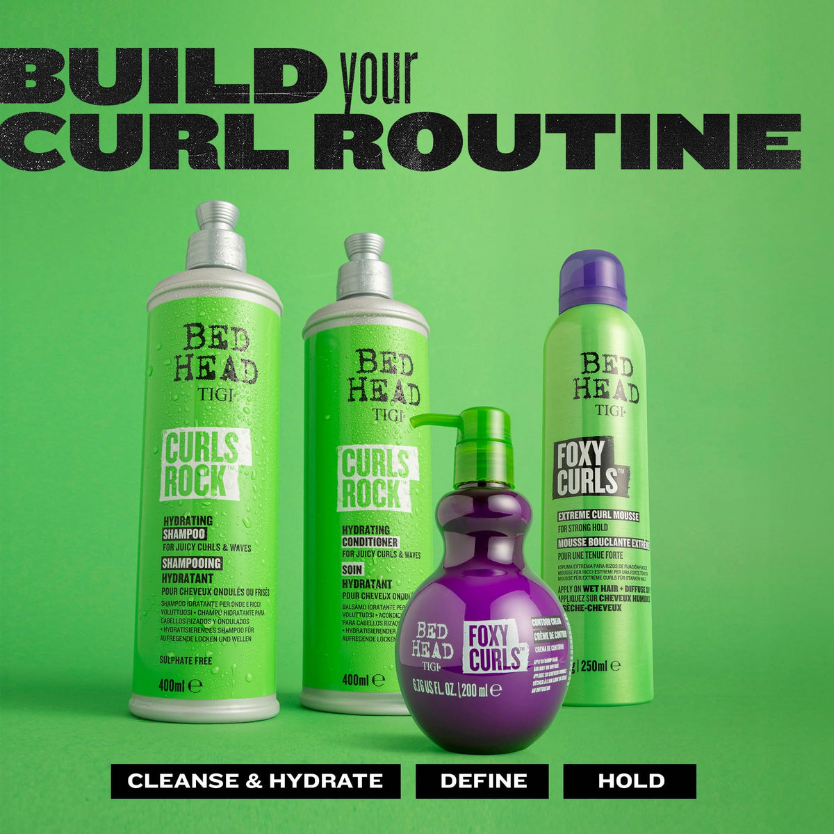 TIGI Bed Head placed on bathroom counter for everyday styling routine