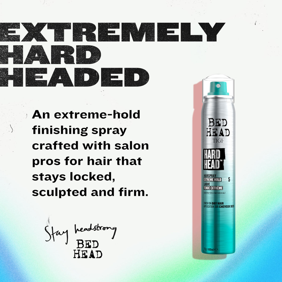 TIGI Bed Head close-up nozzle detail for precise, even spray control benefit