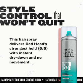 TIGI Bed Head used by stylist in salon to lock a finished hairstyle for long-lasting wear