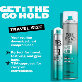 TIGI Bed Head fine spray mist demonstrating instant-dry finish benefit