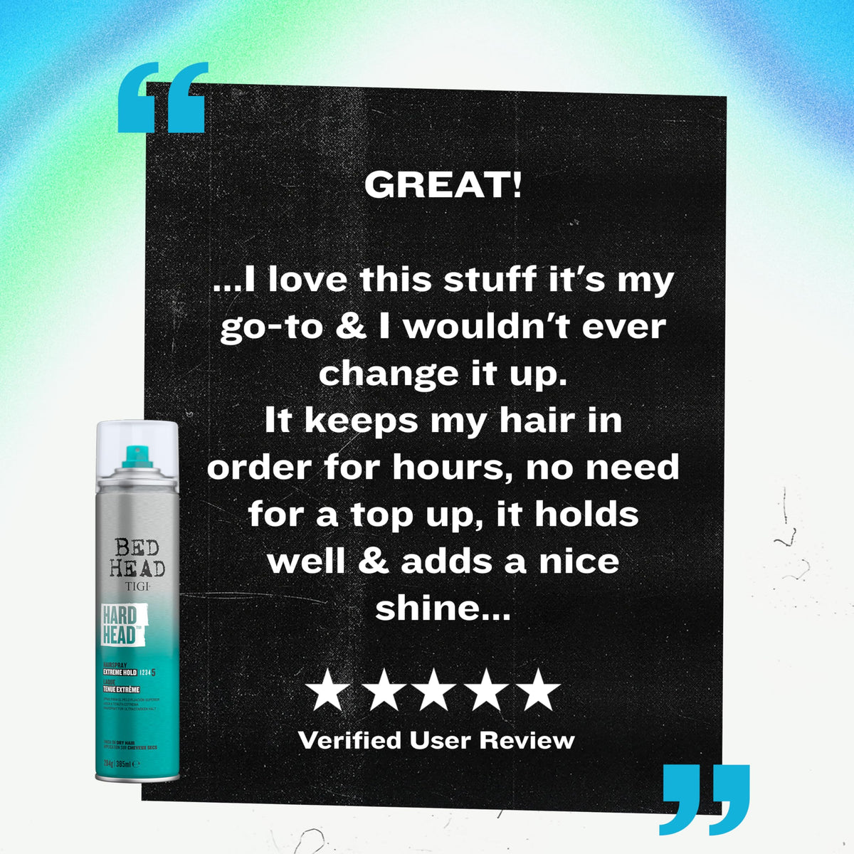 TIGI Bed Head label and ingredients panel close-up highlighting professional-strength formula transparency