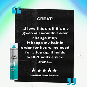 TIGI Bed Head label and ingredients panel close-up highlighting professional-strength formula transparency