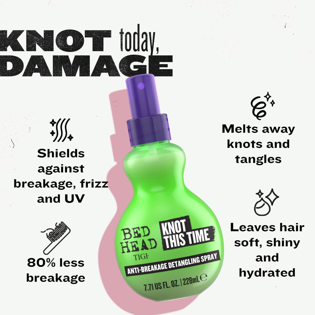 TIGI Bed Head used on wet hair demonstrating easier detangling