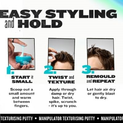 TIGI Bed Head styling result before and after for textured, defined hair