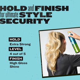 TIGI Bed Head label close-up highlighting hold ingredients and styling benefits