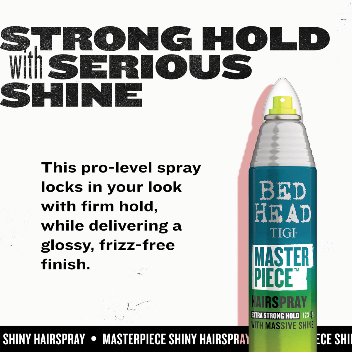 TIGI Bed Head glossy hair detail showing high shine and polished finish