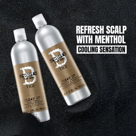 TIGI Bed Head bottle held in hand to show 25.36 fl oz size and value