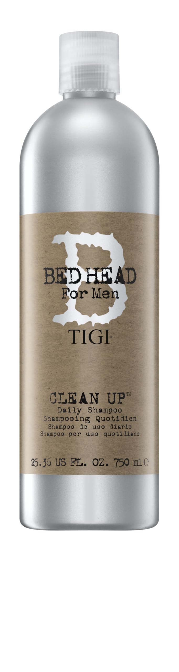TIGI Bed Head front bottle showing label and basil mint scent for clear cleansing