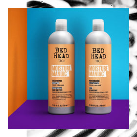 TIGI Bed Head bottle in hand to show 25.36 fl oz size and scale