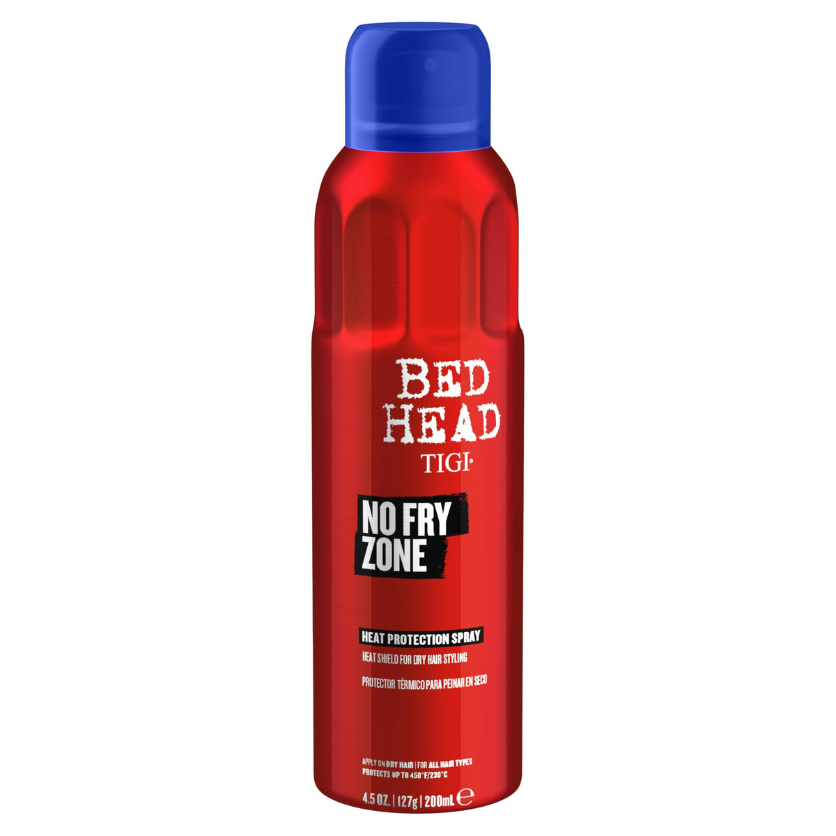 TIGI Bed Head front packaging shows bottle and product details for travel-ready protection