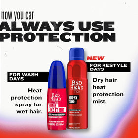 TIGI Bed Head inside a styling bag for on-the-go humidity shield and anti-static finish