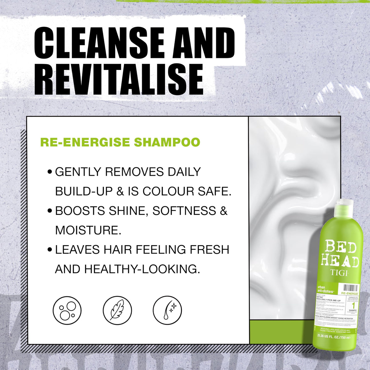 TIGI Bed Head conditioner cream close-up showing smoothing hydration