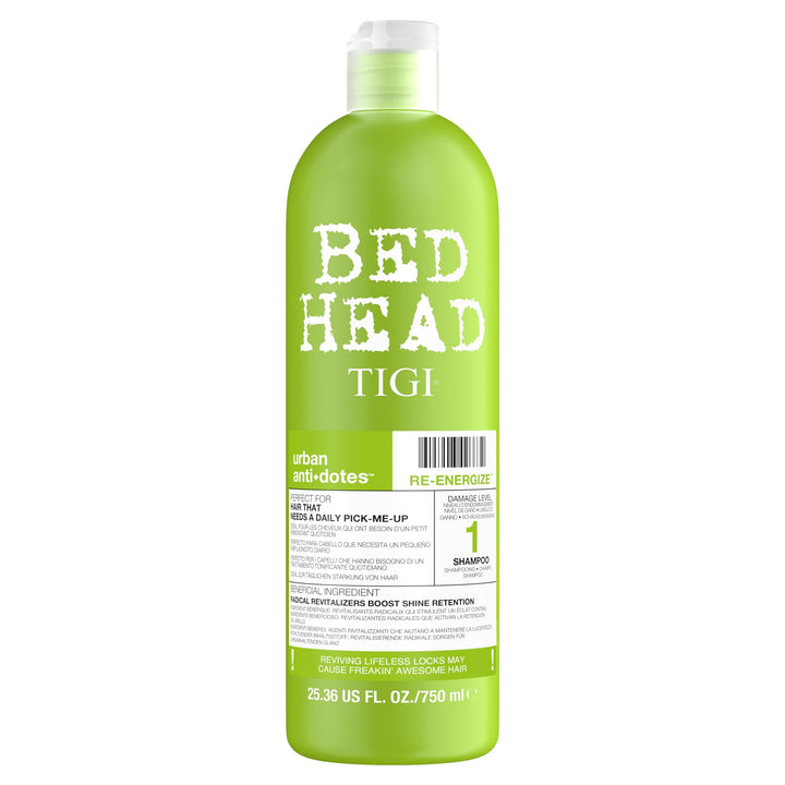 TIGI Bed Head front bottle view showing product and easy daily use benefit