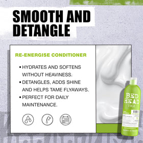 TIGI Bed Head bottle in hand to show the 25.36 fl oz size and scale