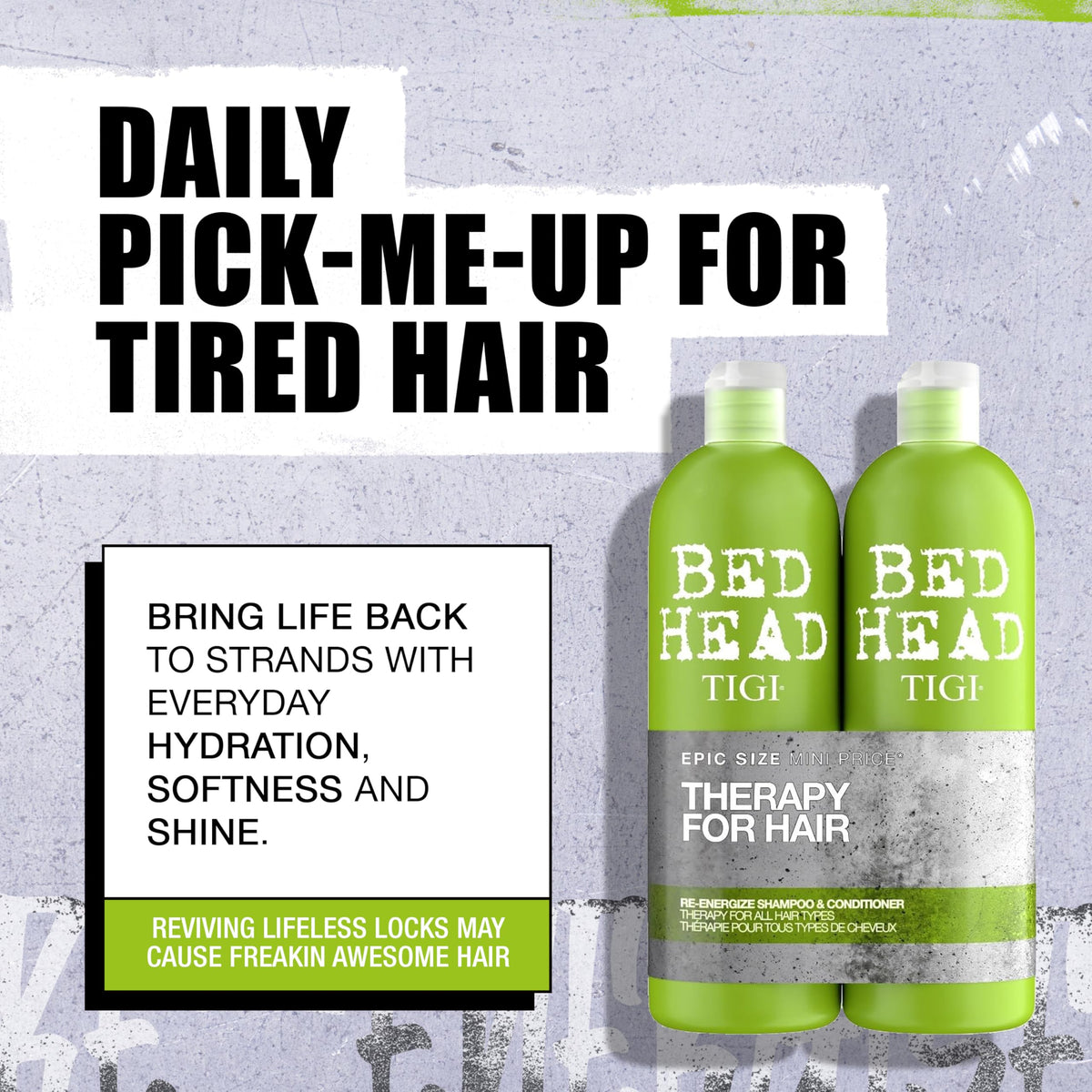 TIGI Bed Head label close-up highlighting product name and ingredients