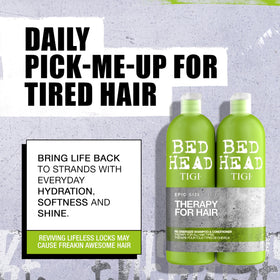 TIGI Bed Head label close-up highlighting product name and ingredients