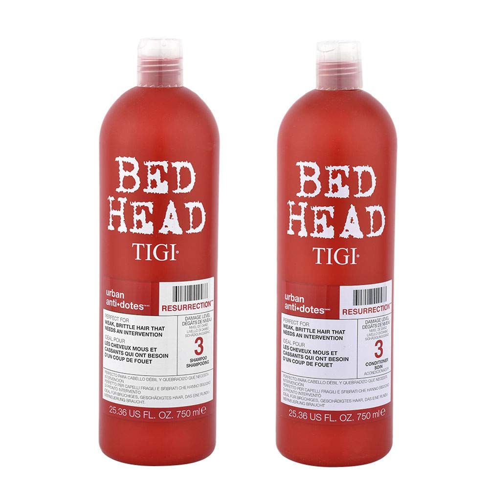 TIGI Bed Head front packaging showing duo bottles and visible repair benefit