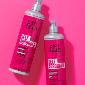 TIGI Bed Head before and after hair comparison showing reduced frizz