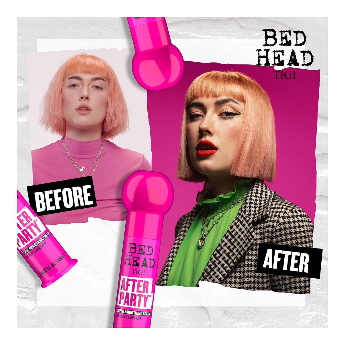 TIGI Bed Head travel size 1.69 fl oz in hand illustrating portable styling and on-the-go use