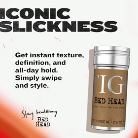 TIGI Bed Head stick detail close-up highlighting smooth glide and editorial control
