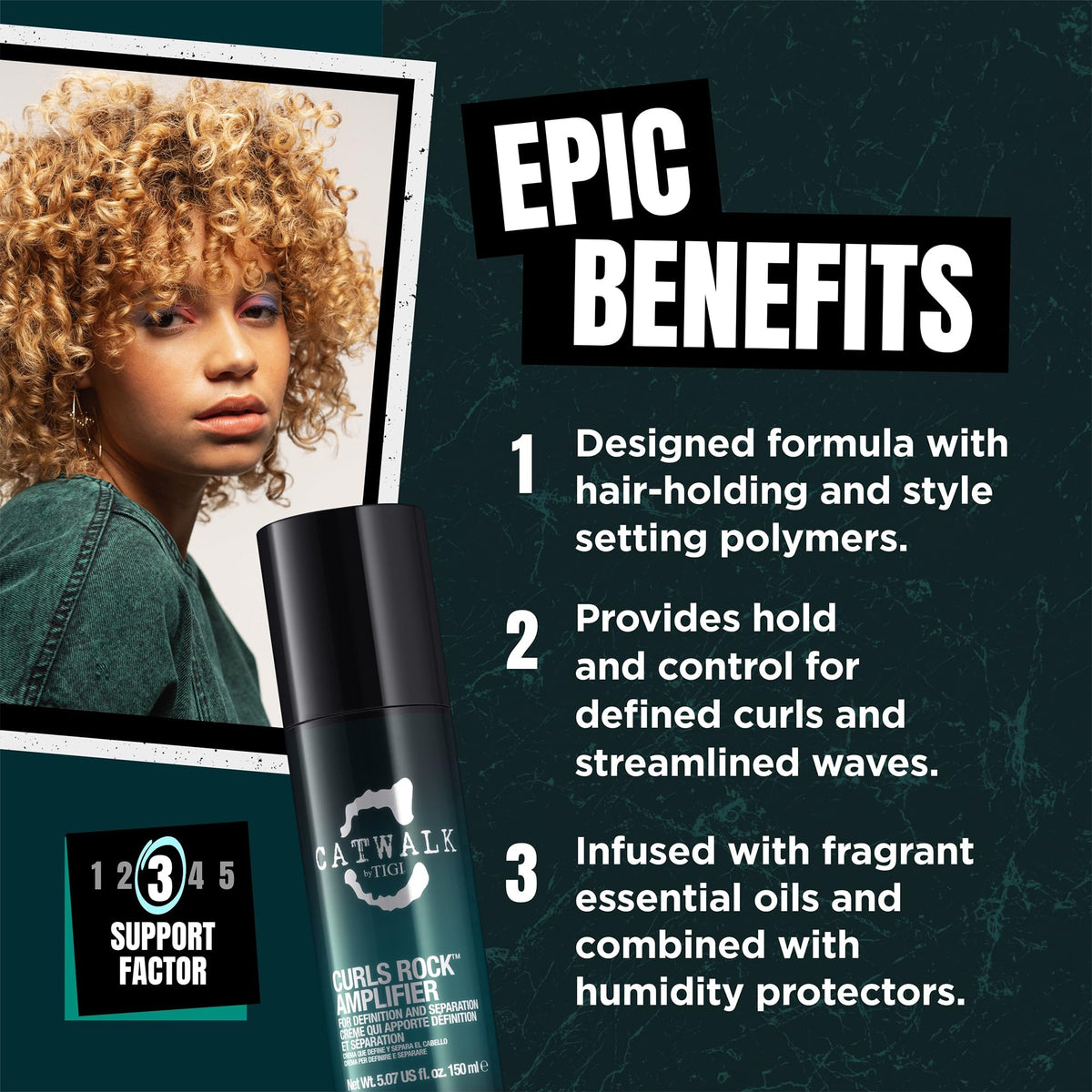 TIGI Catwalk applying cream to damp hair demonstrating easy distribution