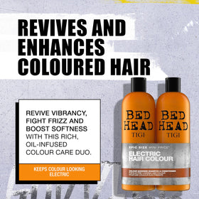 TIGI Colour Goddess back label showing ingredients and usage for color protection