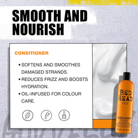 TIGI Colour Goddess bottle in hand showing 25.35 fl oz scale and value