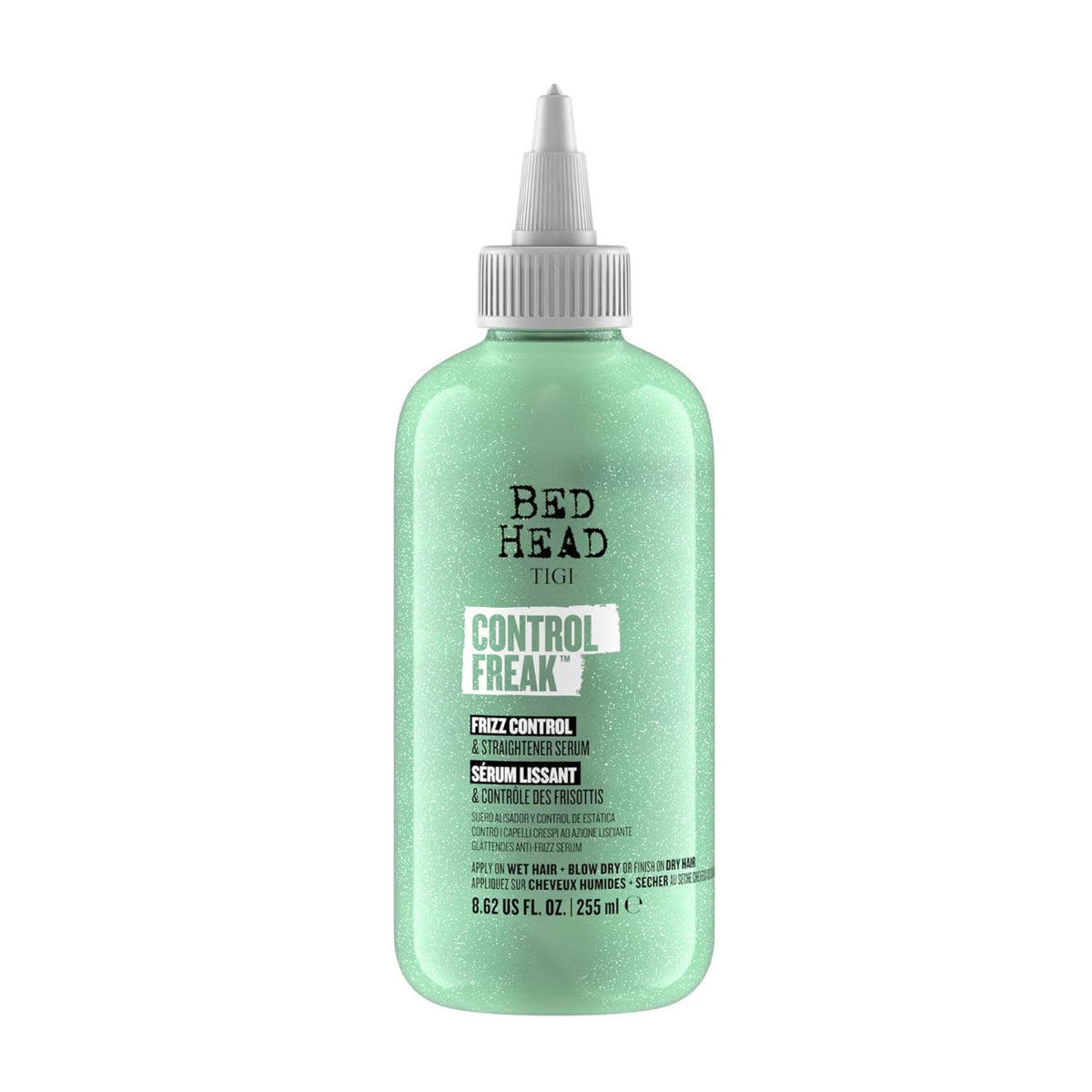TIGI Control Freak front packaging showing bottle and label, highlights size and benefit