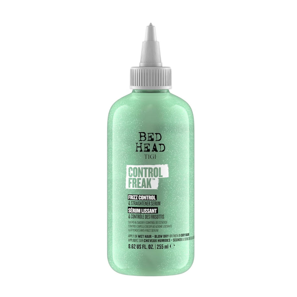 TIGI Control Freak front packaging showing bottle and label, highlights size and benefit