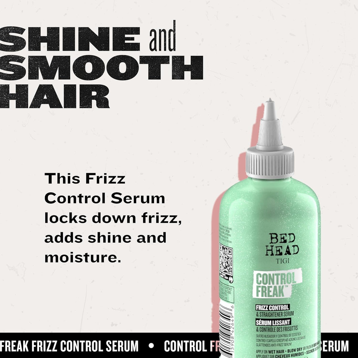 TIGI Control Freak in hand during styling, illustrates smooth application and manageability benefit