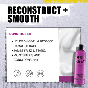 TIGI Dumb Blonde label detail highlighting Hydrolyzed Keratin ingredients