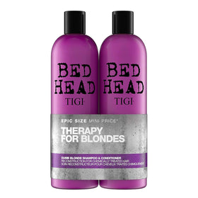 TIGI Dumb Blonde front packaging showing duo and benefits