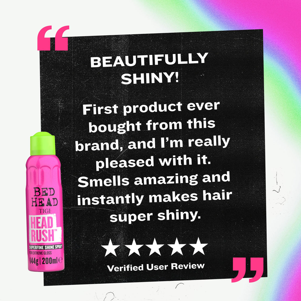 TIGI Bed Head back label with directions highlighting easy professional use benefit