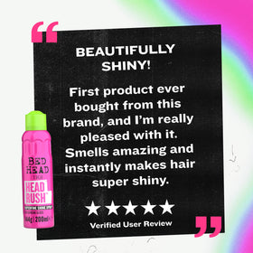 TIGI Bed Head back label with directions highlighting easy professional use benefit
