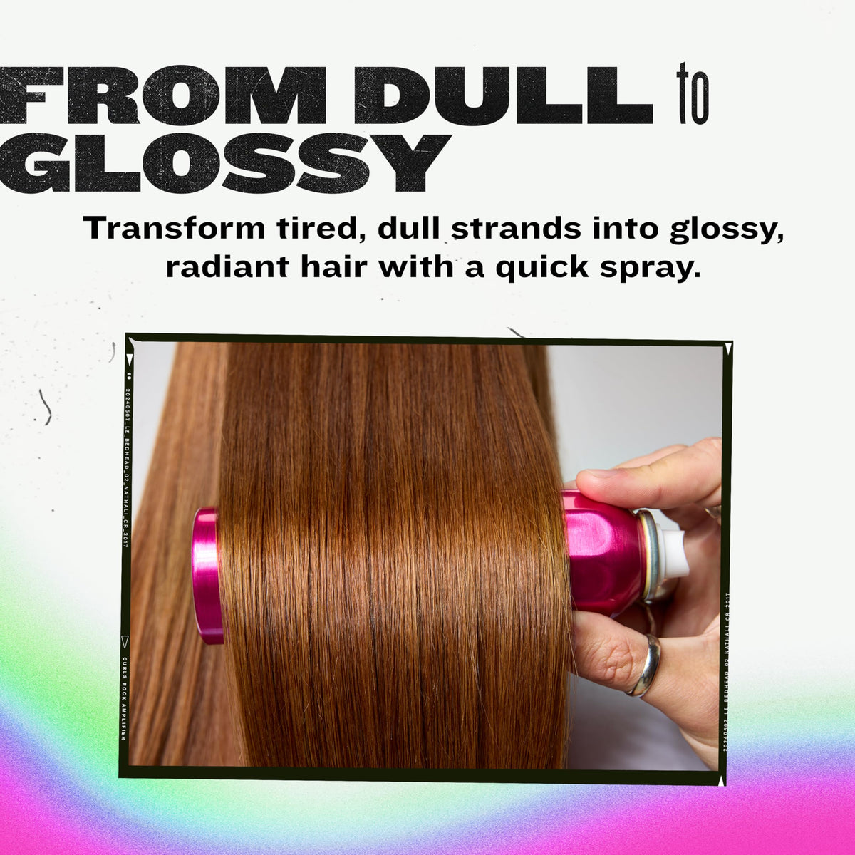 TIGI Bed Head next to ruler showing 5.3 oz size for portability benefit