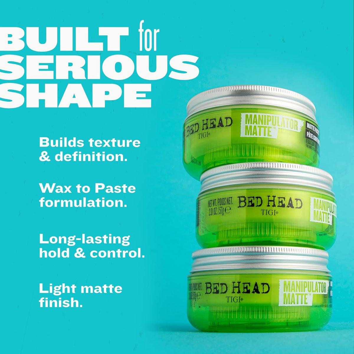 TIGI close-up of wax texture highlighting pliable, matte finish