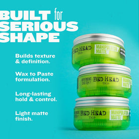 TIGI close-up of wax texture highlighting pliable, matte finish