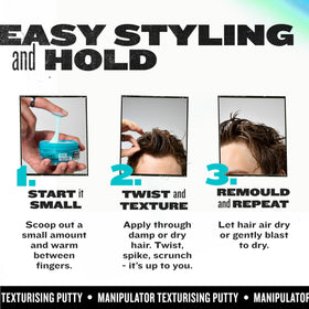 TIGI Manipulator travel tube inside a toiletry bag ideal for on-the-go styling
